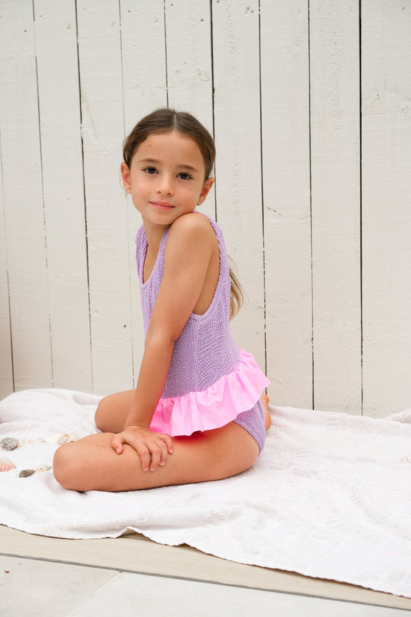 CAMILA FRILL ONE PIECE - PURPLE / PINK - <b> SPF 50+</B>