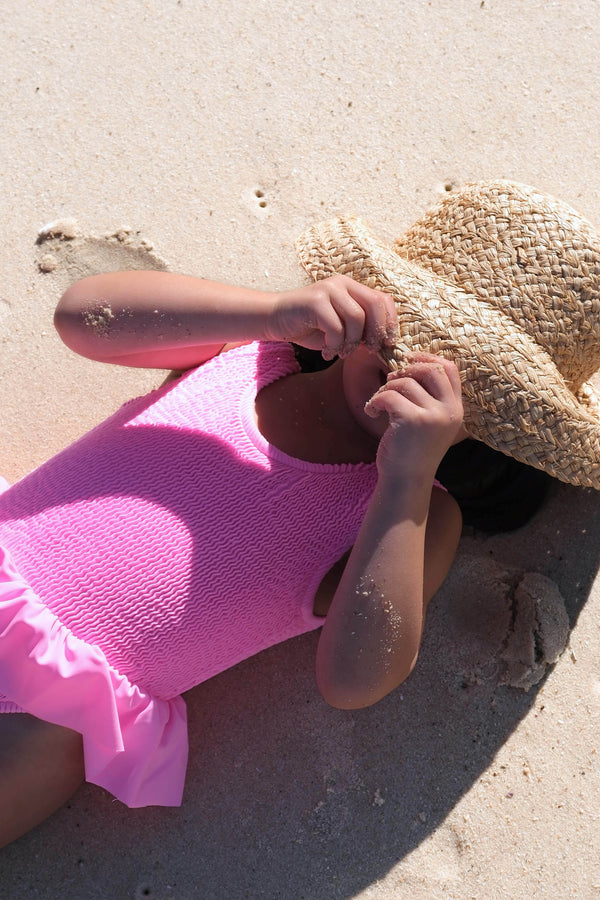 CAMILA FRILL ONE PIECE - PINK / PINK -<B> SPF 50+ </B>