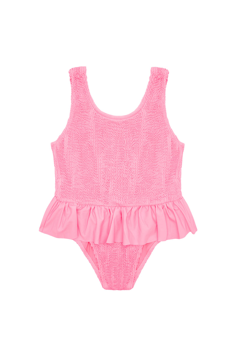 CAMILA FRILL ONE PIECE - PINK / PINK -<B> SPF 50+ </B>