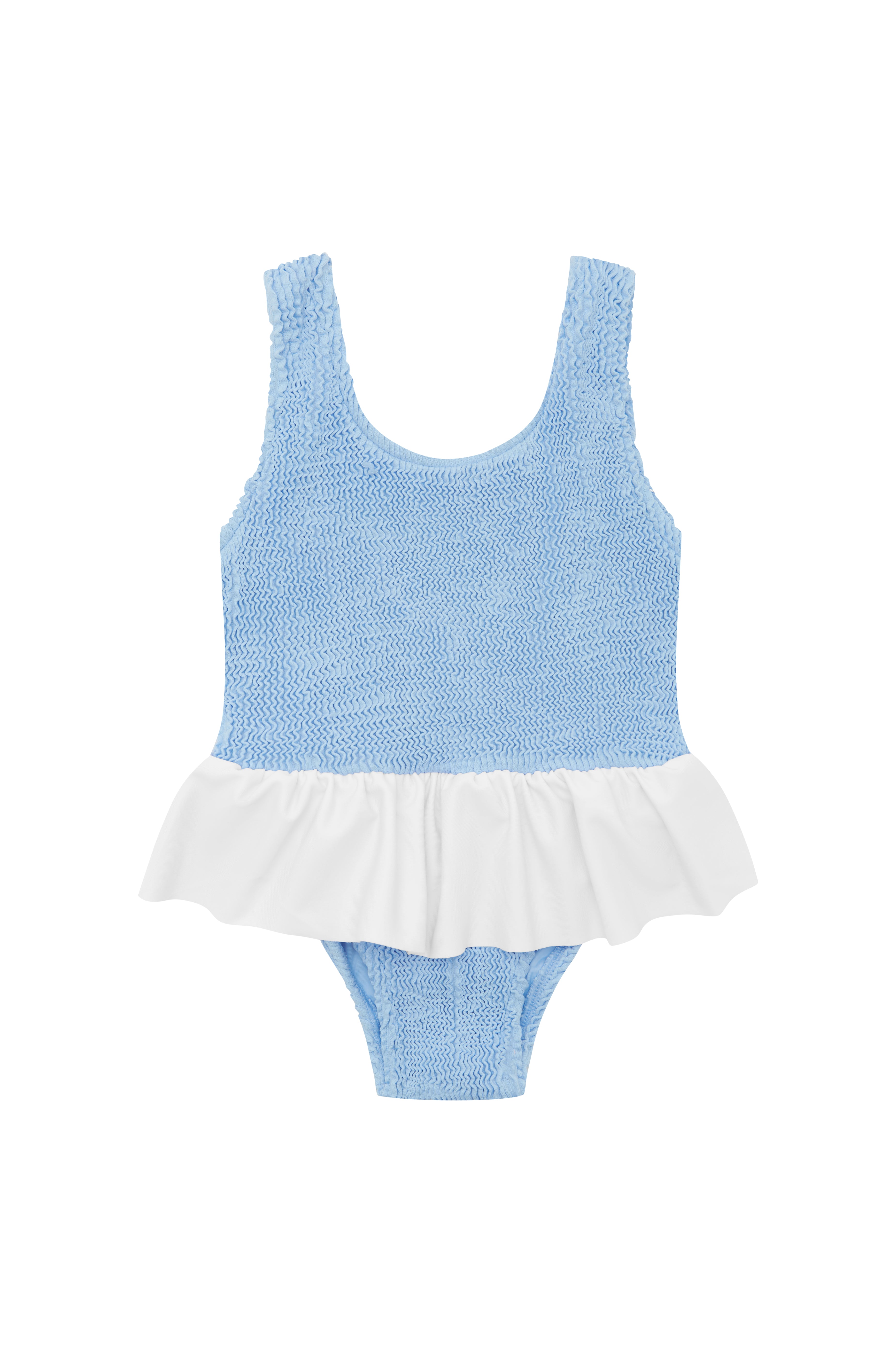 CAMILA FRILL ONE PIECE - BLUE / WHITE -<b>SPF 50+</B>