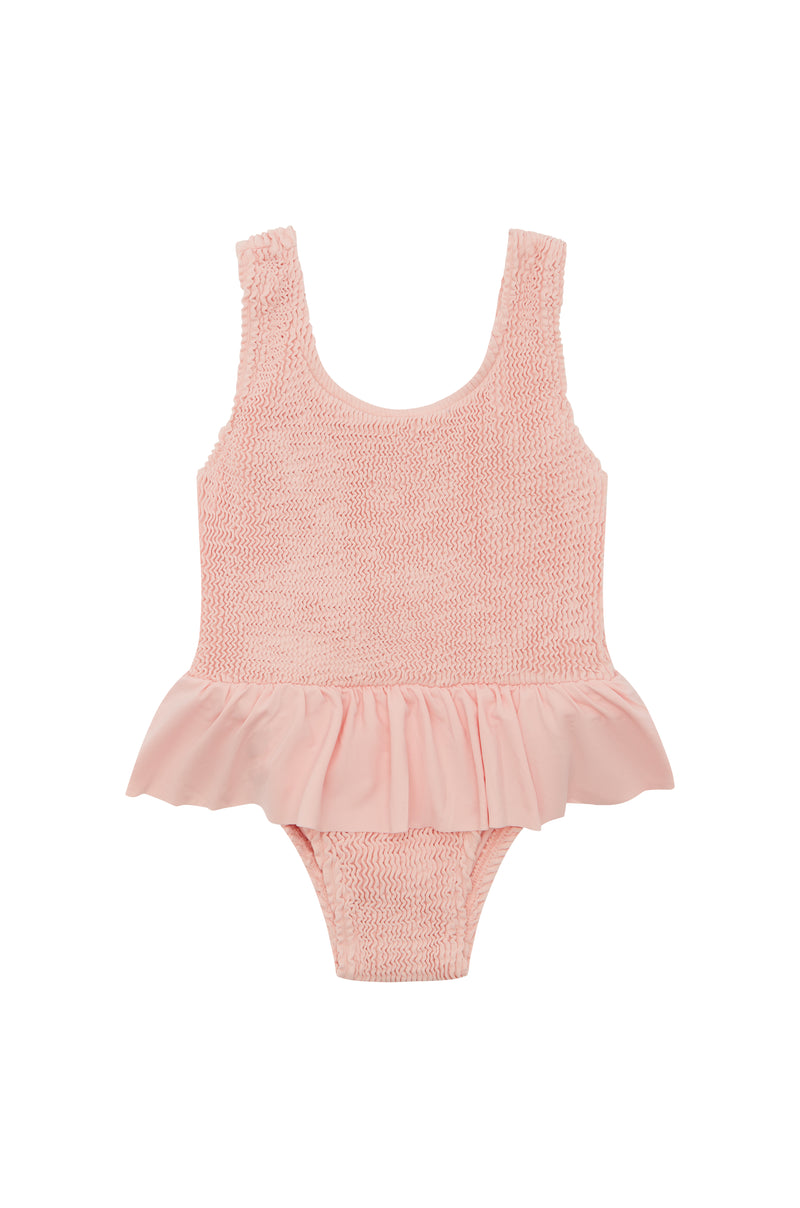 CAMILA FRILL ONE PIECE - PEACH - <B>SPF 50+</B>