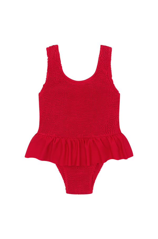 CAMILA FRILL ONE PIECE - RED - <b> NEW COLOUR - SPF 50+ </B>